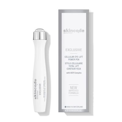 Skincode Exclusive Cellular EyeLift Power Pen | Cooling Eye Serum with ACR Complex for Puffiness, Dark Circles &amp; Wrinkle Reduction |Under Eye Brightener &amp; Hydrating Treatment with Hyaluronic Acid 15ml