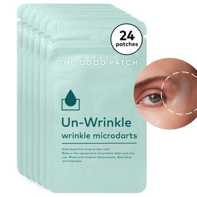 The Good Patch Un-Wrinkle Microdart Anti Wrinkle Patches for Crows Feet and Between Eyes, Made with Sodium Hyaluronate, Aloe Vera, Peptides, Clinically Proven (24 Total Microdart Patches)