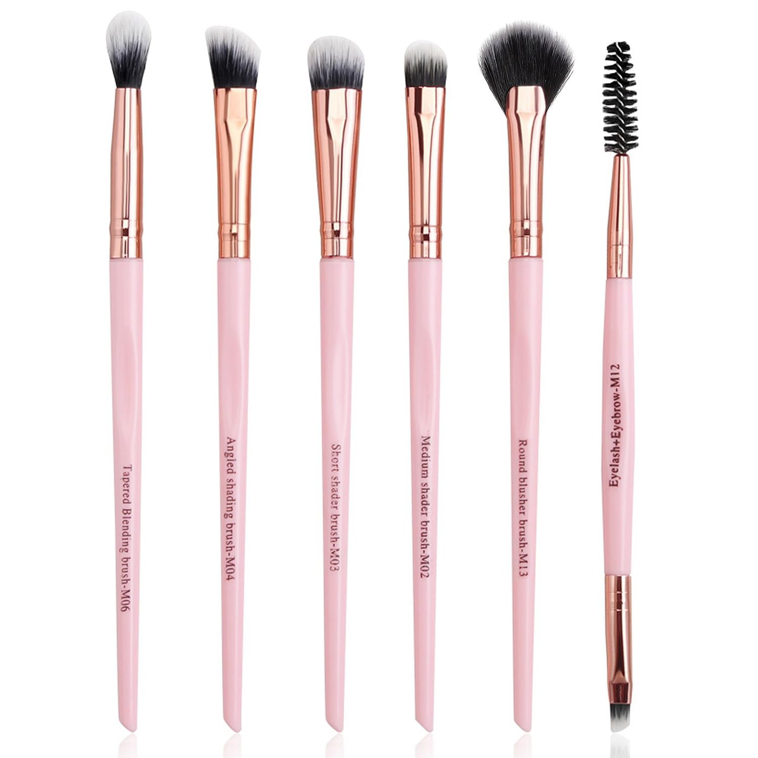 Makeup Brush Set with Case - 6 Pcs Makeup Brush Sets for Foundation Beauty Eyeshadow Blush Powder Concealer Contour Brushes Kit with Black Case2