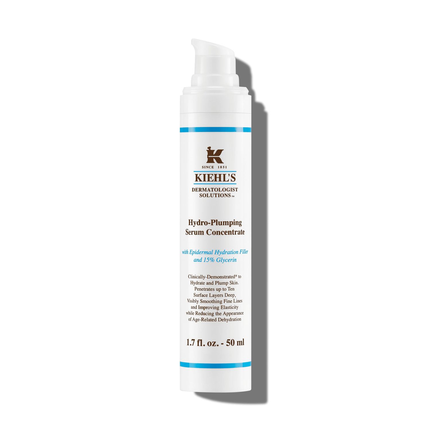 Kiehl&#39;s Hydro-Plumping Hydrating Serum, Plumps Skin, Improves Elasticity, Reduces Appearance of Dry Skin, All Skin Types, Ophthalmologist and Dermatologist Tested, Fragrance-Free - 1.7 fl oz