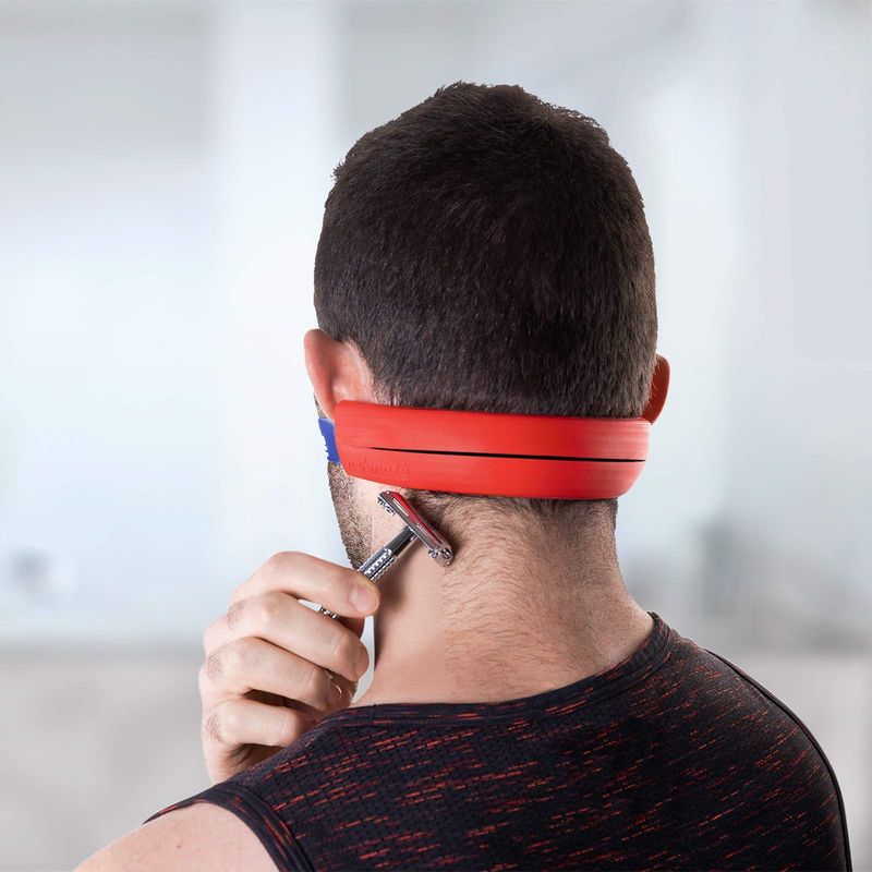 NEKMATE The Original Neckline Shaving Template | Hair Cutting Guide for Self Haircut | DIY Self Haircutting System | Hands-Free Cut, Trim &amp; Shave for Line Ups | Durable High-Grade Silicone Stencil
