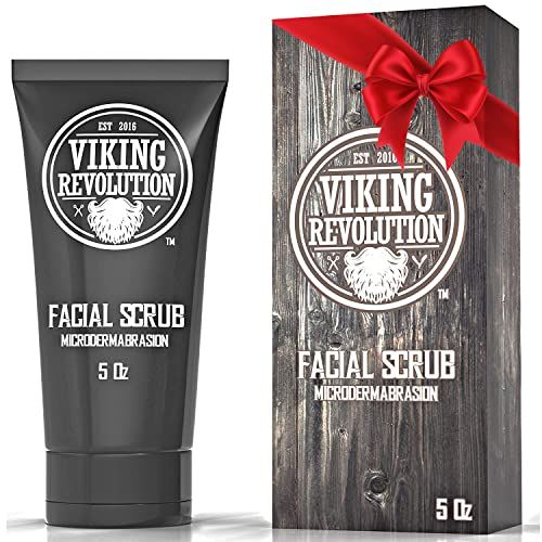 Viking Revolution Microdermabrasion Face Scrub for Men - Facial Cleanser for Skin Exfoliating, Deep Cleansing, Removing Blackheads, Acne, Ingrown Hairs - Men&#39;s Face Scrub for Pre-Shave (1 Pack)