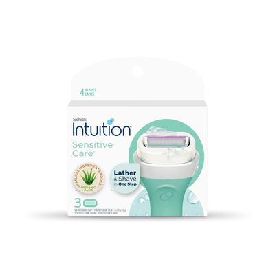 Schick Intuition Sensitive Skin Womens Razor Refills with Vitamin E &amp; Aloe, Pack of 1(count of 3)