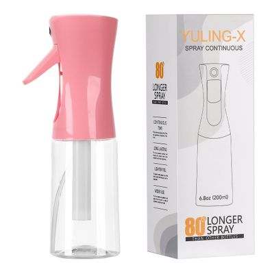 YULING-X hair spray bottle, ultra-fine spray continuous spray bottle (200ml/6.8oz), used for hair design, vegetation, cleaning, hair care and skin care - empty, reusable (Pink)