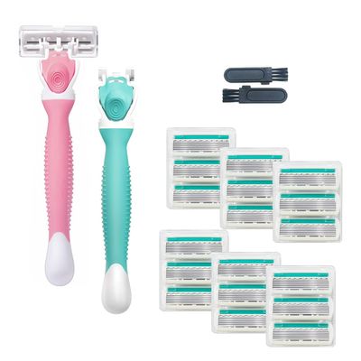 Hocmos Razors for Women Sensitive Skin6 blade Lady Shaving Razor for Women, Womens razors for Shaving Including 1 Travel Razors for Women with 19 Blade Refills