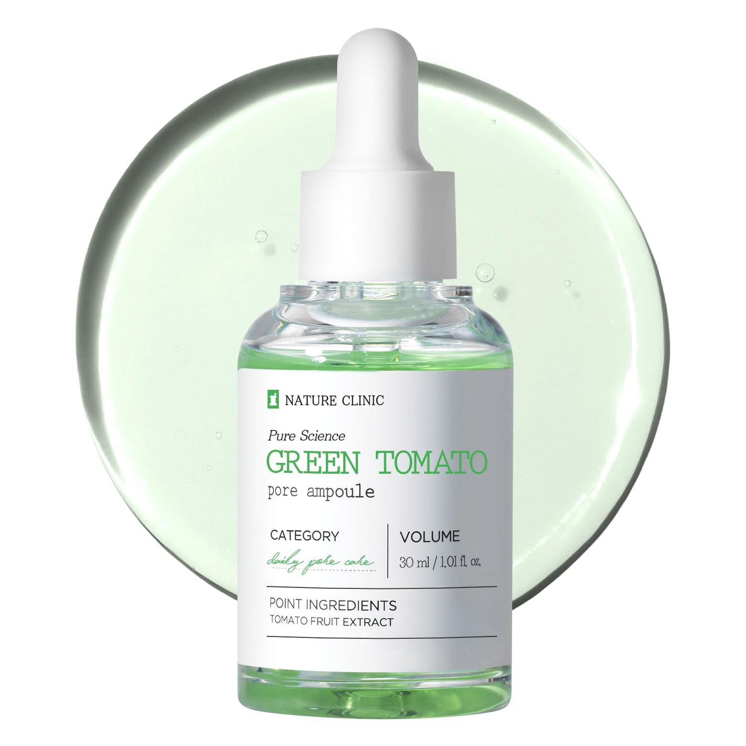 TOSOWOONG Green Tomato Pore Ampoule with 20,000ppm Green Tomato, Witch Hazel and Hyaluronic Acid for Face Moisturizer and Pore Minimizing Treatment, Korean Skincare, 30ml, 1.01 fl. oz.