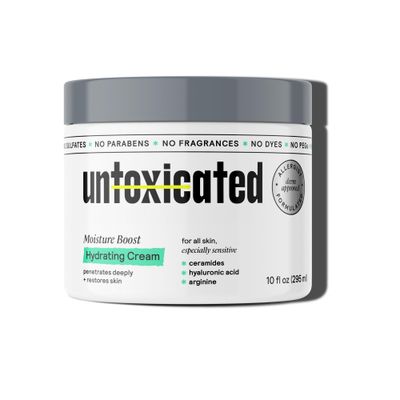 Untoxicated Moisturizing Cream - Daily Facial Moisturizer &amp; Body Cream for Sensitive Skin - Ceramides &amp; Hyaluronic Acid - No Common Irritants - Non-Comedogenic - Oil-Free - Fragrance Free - 10 Ounce