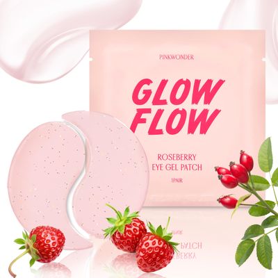 PINKWONDER Glow Flow Roseberry Hydrating Under Eye Care for Dark Circles (3EA, Eye gel patch)