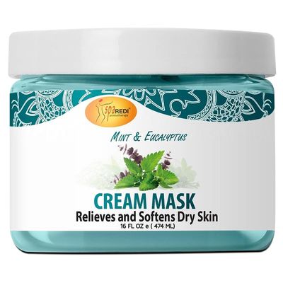 SPA REDI - Body and Foot Cream Mask, Mint and Eucalyptus, 16 Oz - Pedicure Massage for Tired Feet and Body, Hydrating, Fresh Skin
