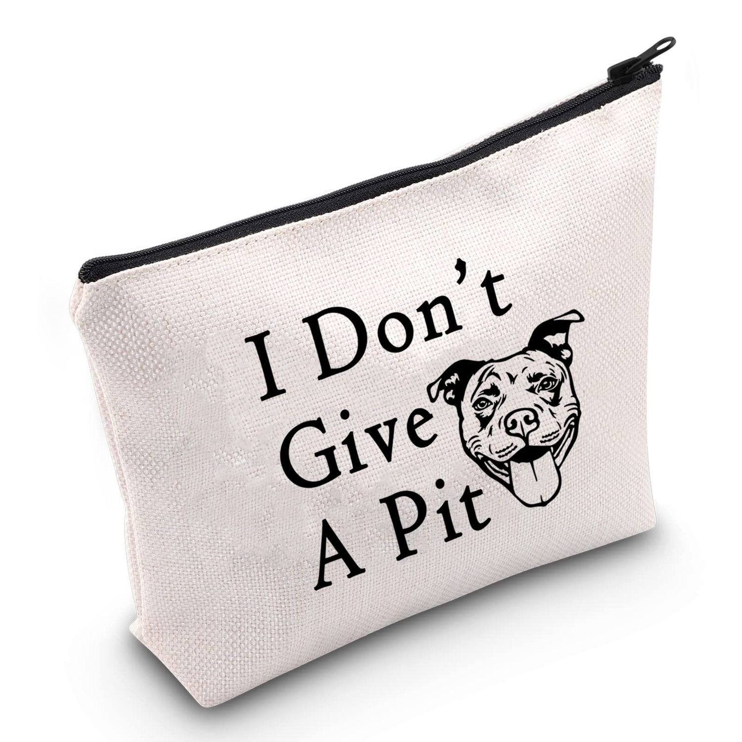 LEVLO Funny Pitbull Lovers Gifts Pitbull Cosmetic Bags I Dont Give A Pit Makeup Bags Pitbull Saying Gifts (I Dont Give A Pit)