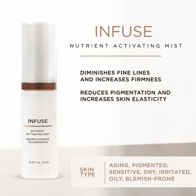 Osmosis Infuse Nutrient Hydrating Facial Mist, Plant-Based Minerals, Smooths, Enhances Product Penetration for All Skin Types, 2.7 Fl Oz