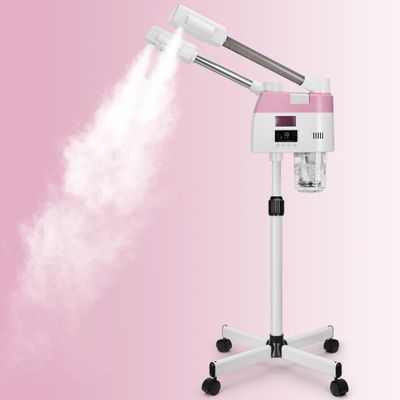 Professional Facial Steamer for Esthetician,2 in 1 Facial Steamer with Hot&amp;Cool Mist, Height Adjustable Face Steamer, Pink Ozone Facial Steamer for Home Salon Spa