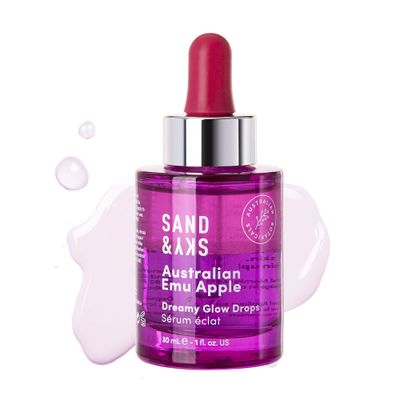 Sand &amp; Sky Australian Glow Berries Dreamy Glow Drops - Bi-Phase Hyaluronic Acid Serum with Vitamin C and Jojoba Oil Facial Serum Face Care
