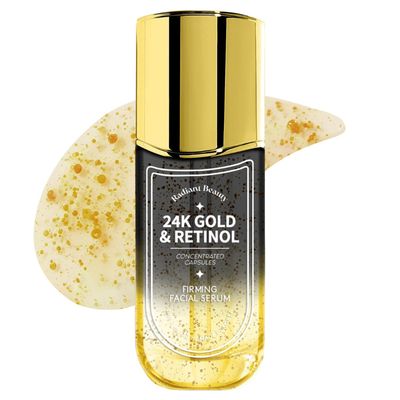 Radiant Beauty 24K Gold &amp; Retinol Firming Serum - Moisturizing, &amp; Protecting - Reduces Dark Spots &amp; Wrinkles - Dermatologist Tested, Korean Skin Care - 1.69 FL.OZ.