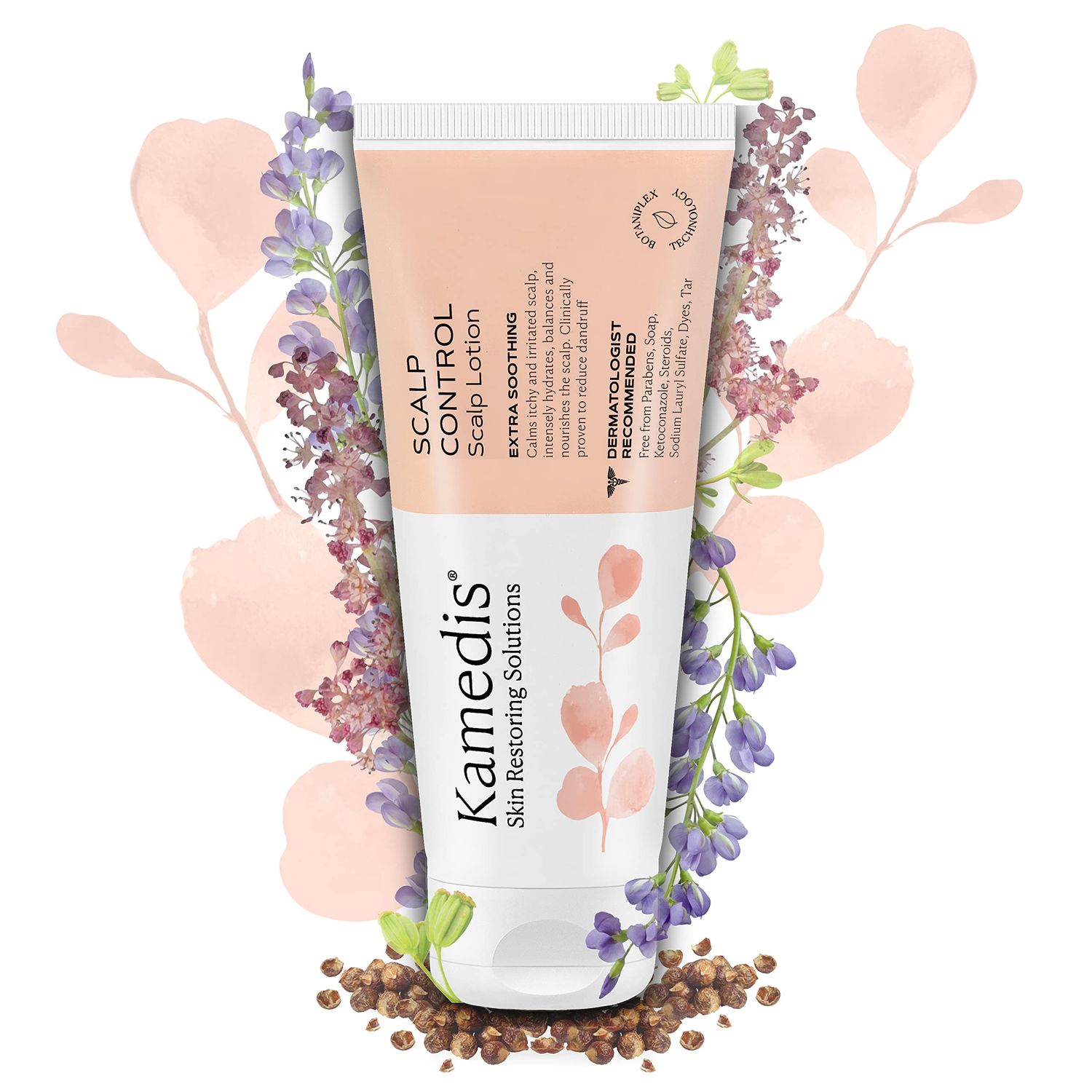 KAMEDIS Moisturizer Scalp Leave-On Botanical Lotion. For Dandruff, Dry, Itchy, Flaky, Seborrheic Dermatitis, Psoriasis and Sensitive Scalp Skin. Over-Night Head Mask, Parabens Free. 3.38 Fl Oz.