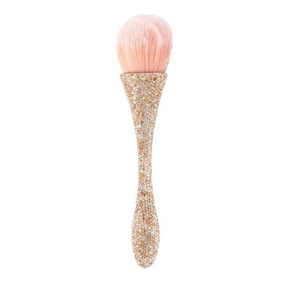 JERCLITY 1 Piece Shiny Rhinestones Powder Makeup Brushes Blush Brush Super Large Face Makeup Brushes Kabuki Brushes for Powder Cosmetic Nail Dust Brush Loose Powder Brush Makeup Tool(Gold Diamond)
