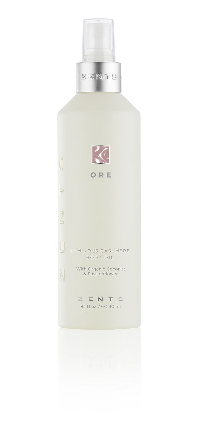 Zents Luminous Cashmere Body Oil (Ore Fragrance) | Moisturizing Body Oil with Vitamin E &amp; Organic Coconut Oil | Softens &amp; Smooths Skin | 8 fl oz