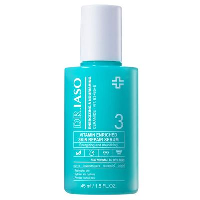 IASO Vitamin Enriched Skin Repair Serum | Highly Concentrated Multivitamin Serum, Vegetable Oils, Korean Skin Care, 1.5 oz