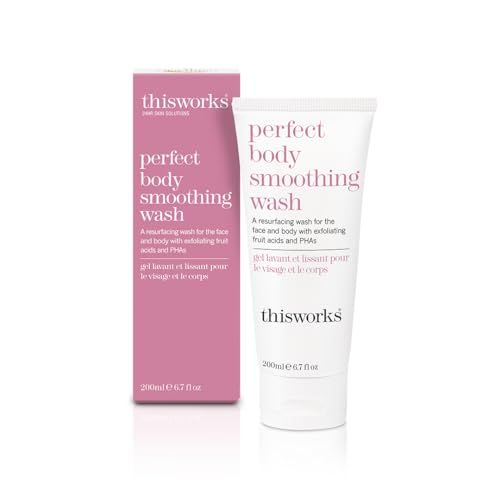 THISWORKS Perfect Smoothing Face &amp; Body Wash, Exfoliating Resurfacing Cleanser, 6.7 Ounce (200ml)