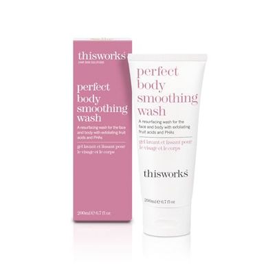 THISWORKS Perfect Smoothing Face &amp; Body Wash, Exfoliating Resurfacing Cleanser, 6.7 Ounce (200ml)