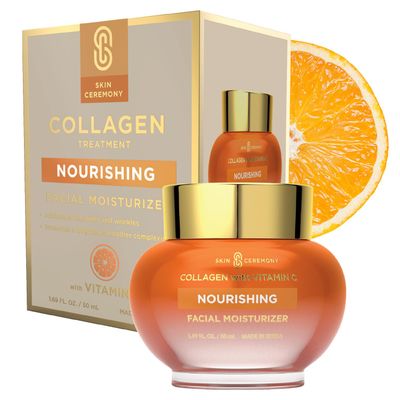 Skin Ceremony Collagen &amp; Vitamin C Moisturizer - Brightens Skin, Reduces Fine Lines &amp; Wrinkles - Anti-Aging, Dermatologist Tested, Clean Beauty, Korean Skin Care - 1.69 FL.OZ.