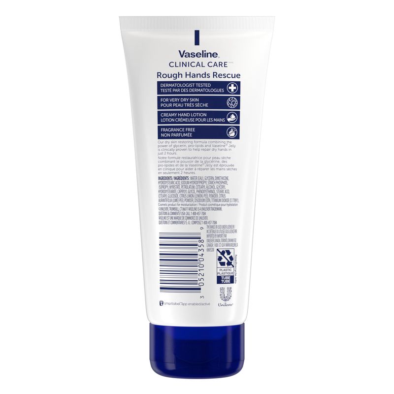 Vaseline Clinical Care Rough Hands Rescue - Healing Hand Cream for Dry, Cracked Hands Jelly, Hand Lotion for Women &amp; Men, Fragrance Free, 3.4 Oz (Pack of 2)