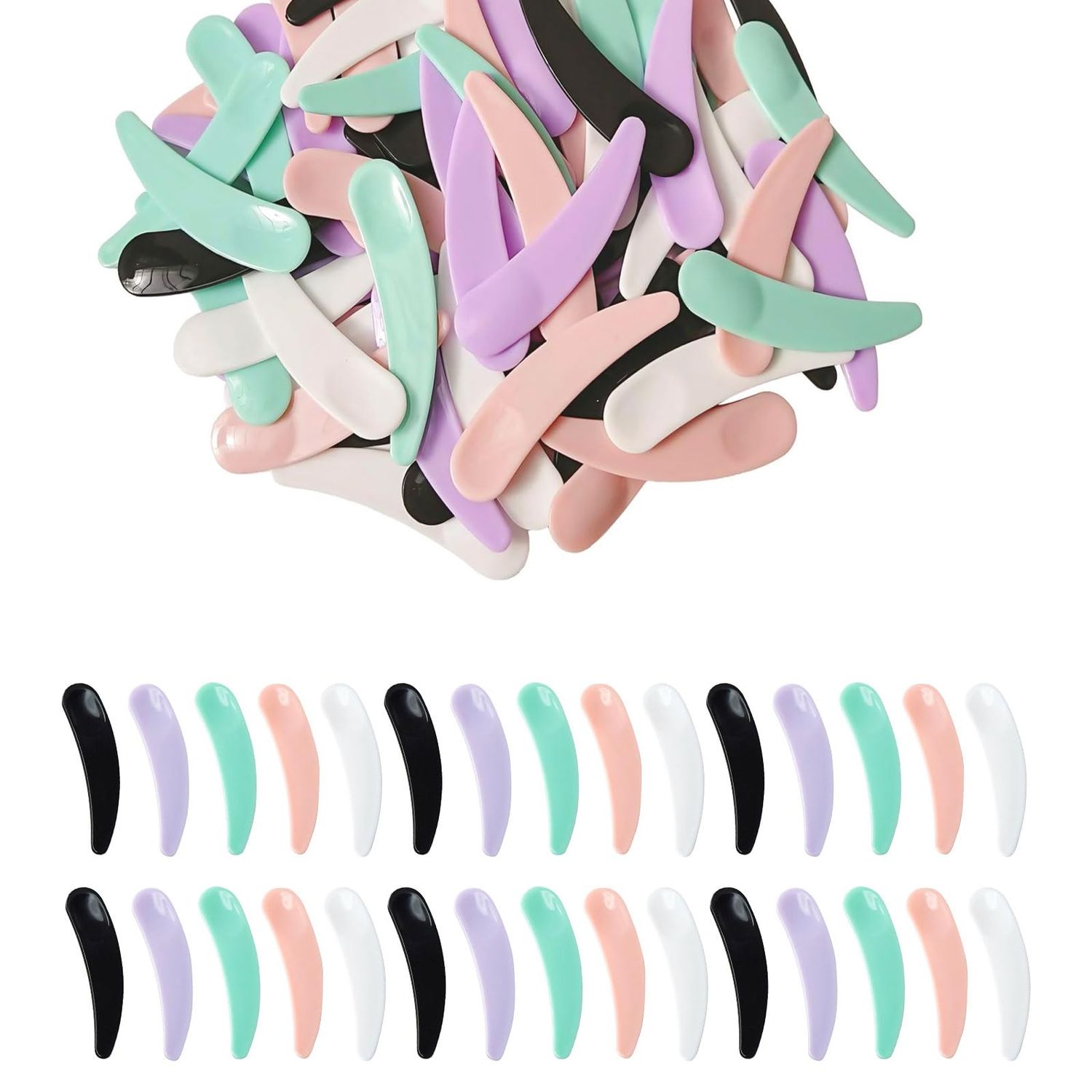 YHCHLHFF 350 PCS Makeup Spatula Bulk Plastic Makeup Spatula Small for Cosmetic Mixing and Sampling 5 Colors
