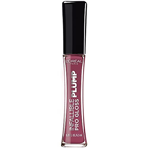 L&#39;Oreal Paris Infallible Pro Gloss Plump Lip Gloss with Hyaluronic Acid, Long Lasting Plumping Shine, Lips Look Instantly Fuller and More Plump, True Berry, 0.21 fl. oz.
