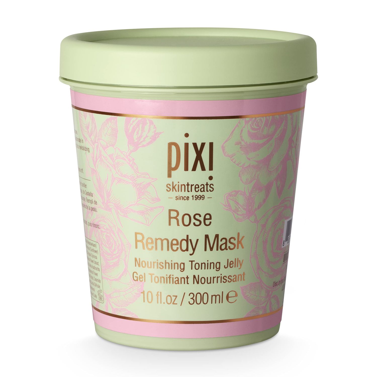 Pixi Beauty Rose Remedy Mask 300 ml| Toning Jelly Mask | Rosehip Oil Moisturizes Skin | Cica and Turmeric Protect Complexion | 10 Fl Oz