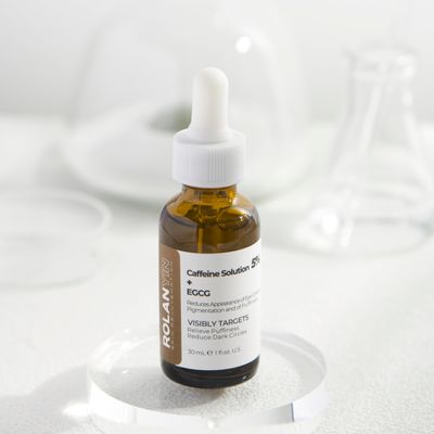 ROLANYIN Caffeine Solution 5% + EGCG Eye Serum for Puffiness Reduction Dark Circle Treatment Hydrating Firming and Soothing Anti Aging Nourishing Formula Skin Care