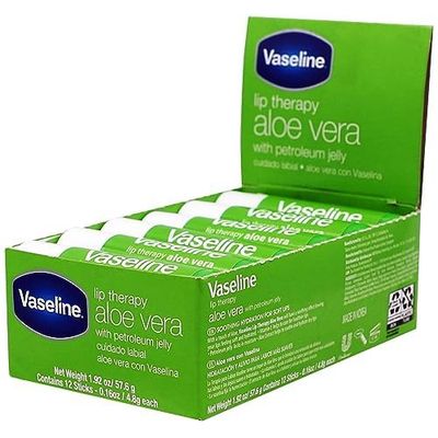 Vaseline Lip w/o Backer Card Aloe - 12 pack box