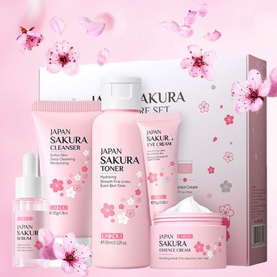 Skin Care Set, Cherry Facial kit for women, Skincare Kit Gifts For Teenage Girls, Skin Care Kit, Skincare Sets &amp; Kits with facial wash, Toner, Serum, Eye Cream, Face Cream Birthday Beauty Care 5pcs
