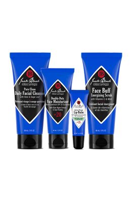 Jack Black Skin Saviors Set - Jack Black Face Wash and Moisturizer Set with Lip Balm SPF 25 and Mens Face Scrub, Jack Black Skin Care Set, Mens Skin Care Kit, Mens Skincare Gift Set, Jack Black Set