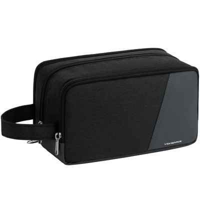 Vorspack Travel Toiletry Bag - Large Toiletry Bag for Men Water Resistant Skincare Bag Dopp Kit for Bathroom Toiletries Accessories Gifts - Black