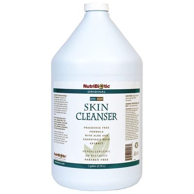 NutriBiotic Original Non-Soap Skin Cleanser, 1 Gallon | Fragrance Free with GSE | pH Balanced, Hypoallergenic &amp; Biodegradable | Free of Parabens, Fragrance, Phosphates, SLS, Dyes, &amp; Colorings