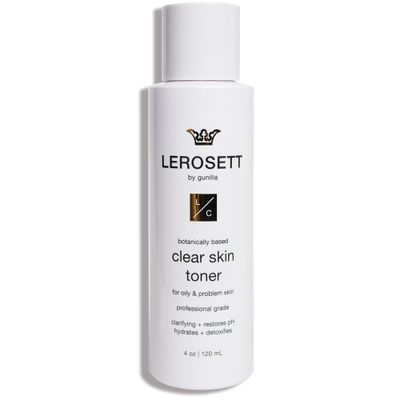 LEROSETT Toner for Clear Skin Aloe Vera Based Toner with Glycolic Acid &amp; 10 Calming Botanicals Helps Reduce Irritation, Future Blemishes, Blackheads, and Tightens Pores, Natural, Vegan - 4 oz