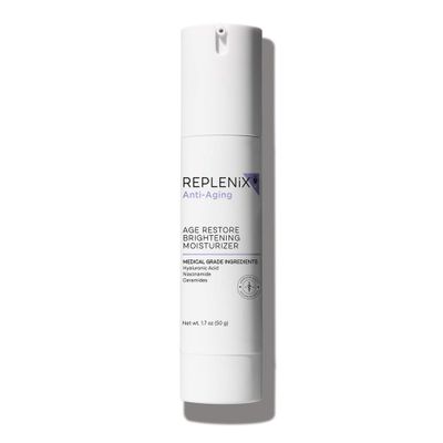 Replenix Age Restore Brightening Face Moisturizer with Hyaluronic Acid, Niacinamide &amp; Ceramides, Medical-Grade Oil-Free Facial Cream for Mature Skin (1.7 oz)