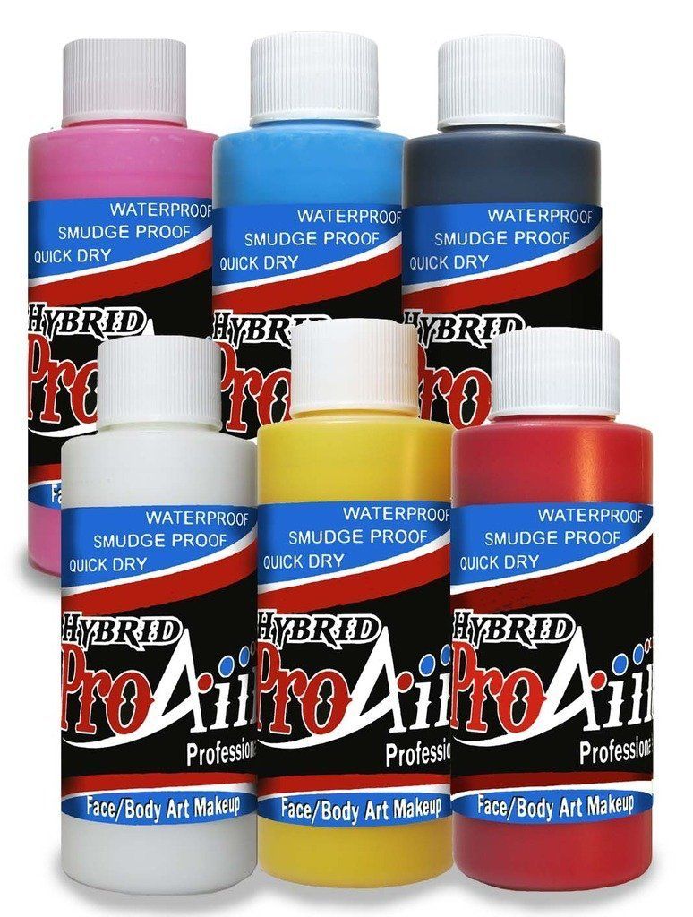 ProAiir Face and Body Painting Makeup - 6 Primary Colors - 1 oz (30ml)