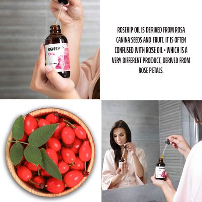 Premium Nature Rosehip Oil For Face Oil for Women, Rosehip Seed Oil Pure Cold Pressed Unrefined Oil For Hair and Nails Skin Care Moisturizer, Rose Hips Face Oils and Serums 4oz