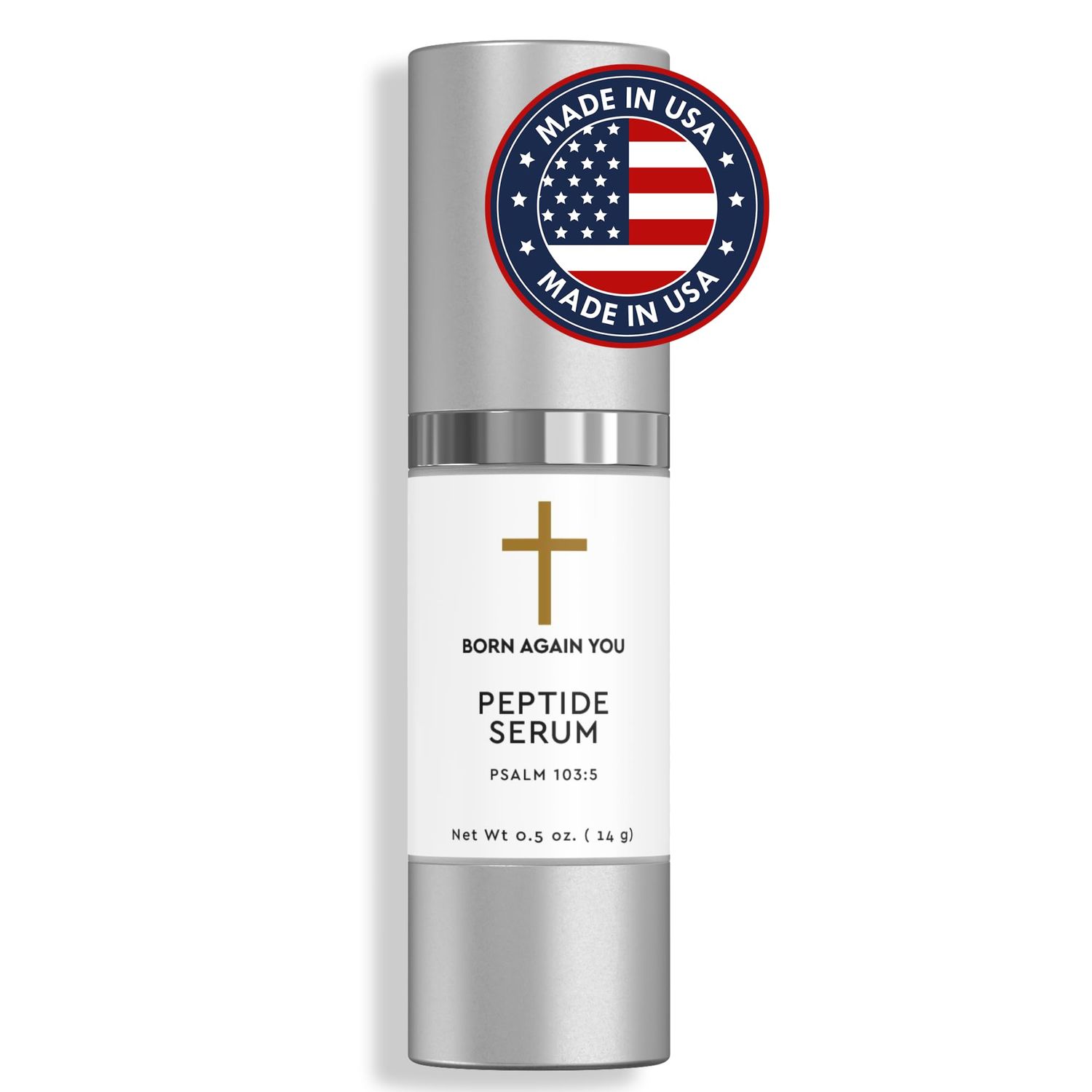 Peptides Face Serum with Vitamin C and Hyaluronic Acid, 0.5 oz - Hydrating &amp; Moisturizing Serum for Anti-Aging, Wrinkles, and Collagen Support