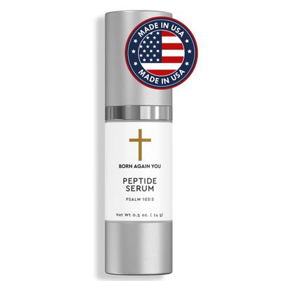 Peptides Face Serum with Vitamin C and Hyaluronic Acid, 0.5 oz - Hydrating &amp; Moisturizing Serum for Anti-Aging, Wrinkles, and Collagen Support
