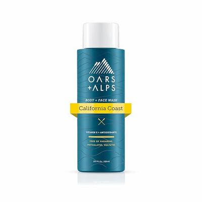 Oars + Alps Men&#39;s Moisturizing Body and Face Wash, Skin Care Infused with Vitamin E and Antioxidants, Sulfate Free, California Coast, 1 Pack