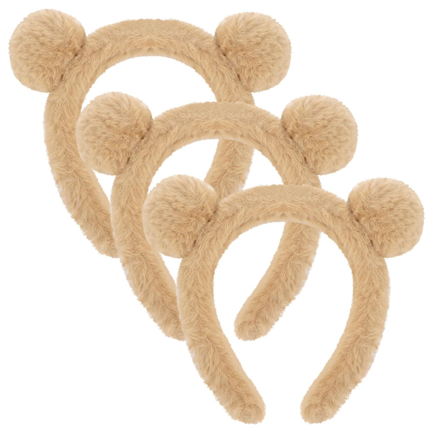 Ondder 3 Pack Bear Ears Skincare Headband for Washing Face Fuzzy Makeup Headband Cute Fur Spa Face Wash Make Up Headband Head Bands for Womens Hair Spa Party Hair Accessories for Women Girls