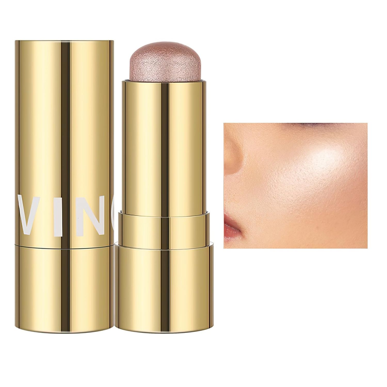 MIELIKKI Cream Highlighter Stick, Contour Stick Makeup, Shades with Eyeshadow Sticks &amp; Blush Sticks, Long Lasting, Waterproof, Shimmer Finish, Highlight #01