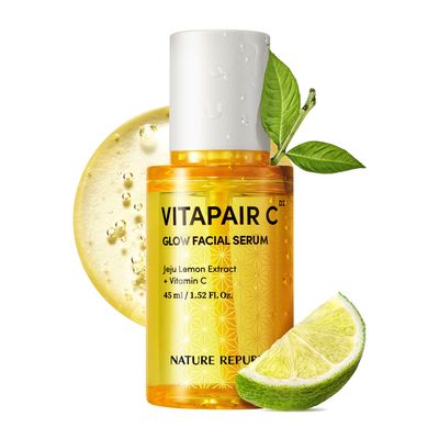 Nature Republic Vitapair C glow facial Serum, Niacinamide, Centella Asiatica Extract,Tranexamic Acid,Citrus Lemon Fruit Extract, Vitamin C Serum, Glow Skin, Korean Skin Care 45ml / 1.52 fl oz