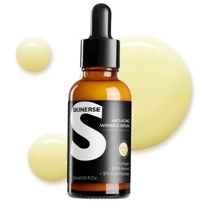 SKINERSE Anti-Aging Wrinkle Serum, Retinol Serum for Face, 0.3% Retinoid Collagen Resurfacing Facial Night Serum, Rapid Wrinkles Repair, Smoothing Fine Lines, Daily Skin Care Treatment 1oz