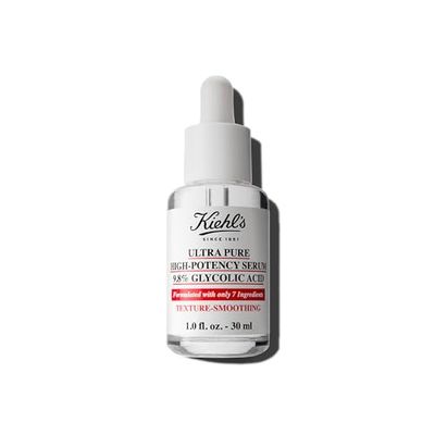 Kiehl&#39;s Ultra Pure High-Potency 9.8% Glycolic Acid Serum, Concentrated Face Serum to Exfoliate for Glowy Skin, Visibly Smooths Skin Texture &amp; Boosts Skin Glow, All Skin Types, Fragrance-free - 1 fl oz
