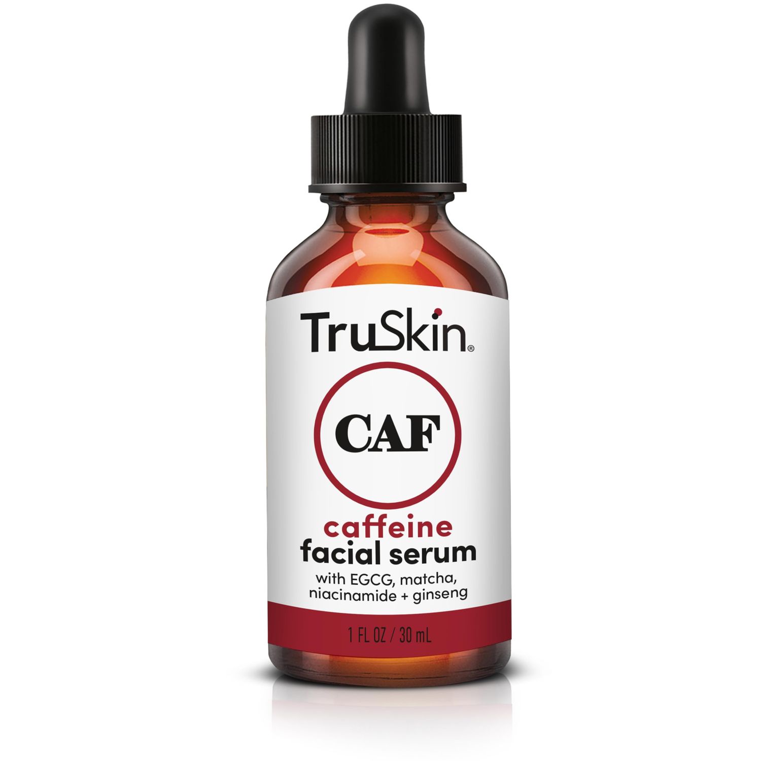 TruSkin Caffeine Face &amp; Eye Serum - Energizing 5% Caffeine Serum with EGCG - Dark Circles Under Eye Treatment with Niacinamide Matcha and Ginseng - Reduce Eye Puffiness in 60 Days, 1 Fl Oz