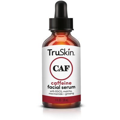 TruSkin Caffeine Face &amp; Eye Serum - Energizing 5% Caffeine Serum with EGCG - Dark Circles Under Eye Treatment with Niacinamide Matcha and Ginseng - Reduce Eye Puffiness in 60 Days, 1 Fl Oz