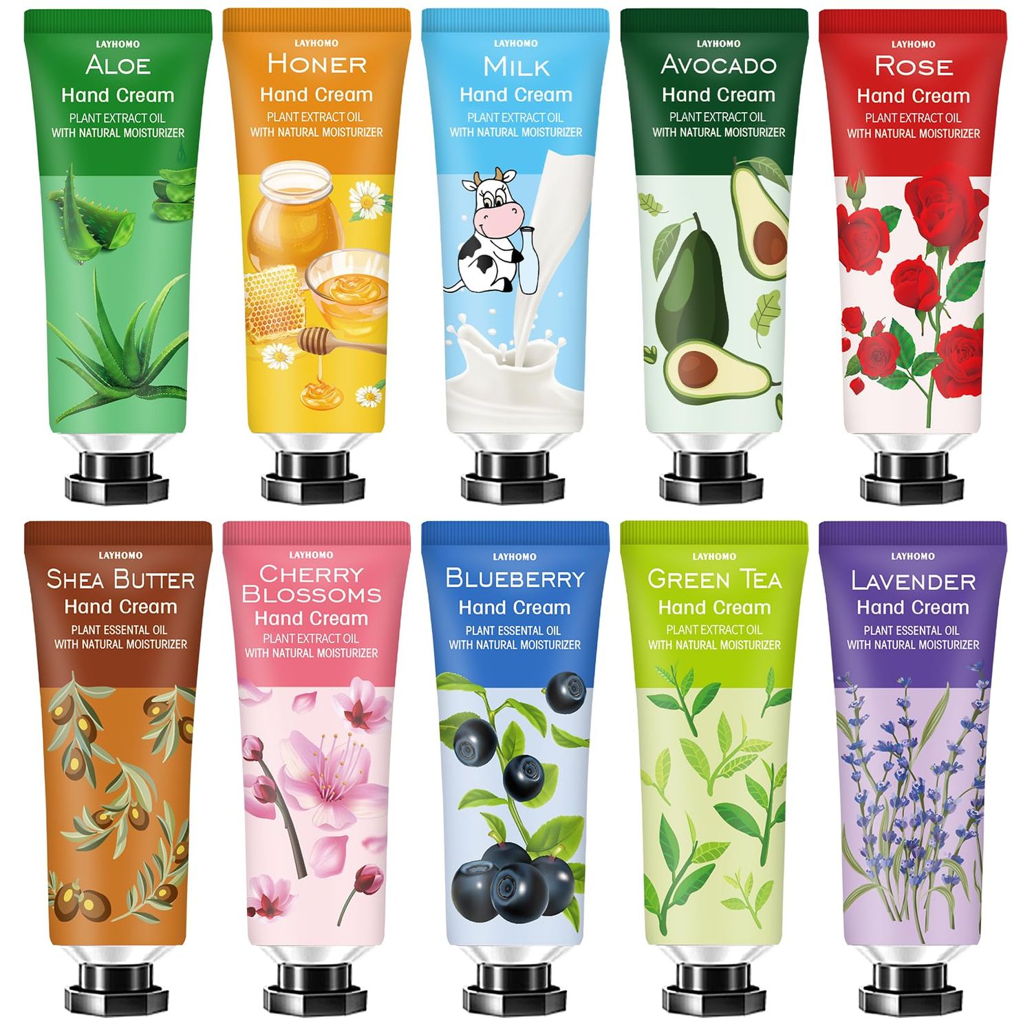 Layhomo 10 Pack Hand Cream Valentines Day Gifts for Her Girls Wife Mom Grandma,Valentine Gifts for Women,Stocking Stuffers for Teen Girls,Moisturizing Hand Cream for Dry Hands